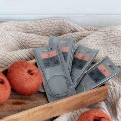 Набор для вязания NV-26: спицы круговые металлические 100 см 2.0, 2.5, 3.0, 3.5 мм  