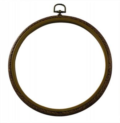 Пяльцы-рамка пласт. под дерево, круг, 7703180, d=254 мм