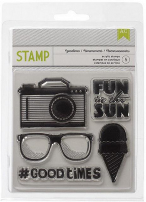 Набор прозрачных штампов "American Crafts" 366974 «Good Times» 4шт.