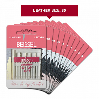 Иглы д/бытовых швейных машин для кожи (Leather),5 шт, № 80, 130-705 H-LL/блистер, BEISSEL