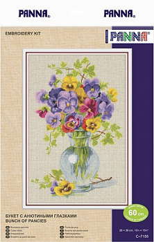 Набор для вышивания "PANNA" C-7155 "Букет с анютиными глазками" 26 x 39 см