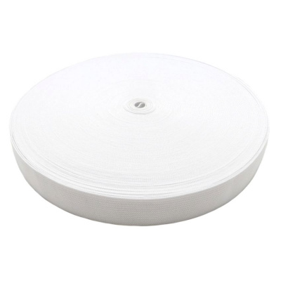 Резинка вязаная, ширина 25мм, длина 40м, белая, RV2540B