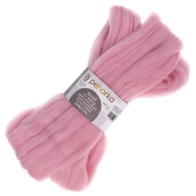 Шерсть для валяния 100% полутонкая шерсть, 50 г, №0125 камелия , упак (10шт.)