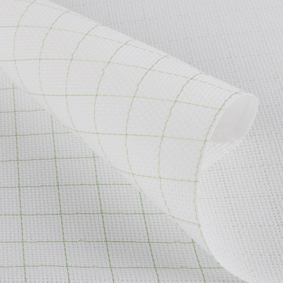 Канва K03R "Gamma" Aida №11, фасовка 50x50 см 95% хлопок, 5% терилен,  белый в клетку