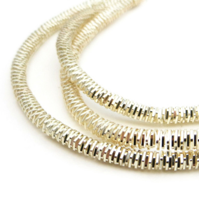 Канитель (трунцал) мягкая, фигурная KAN/MS4-24  глянец, белое золото