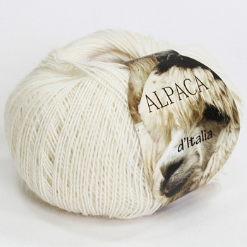 Альпака де Италия, пряжа для ручного вязания  (25 молочный)