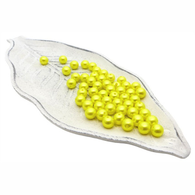 Бусины пластиковые "РУКОДЕЛИЕ", диаметр 10мм, цвет №49 желтый, 25гр/пакет, PP1006C49