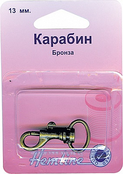 Карабин металлический , бронза 13 мм, HEMLINE