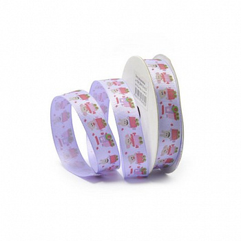 Лента декоративная арт.TBY.ЛРР.ТХ- 19,2 репсовая  шир.1,5см цв. фиолет.  уп.9,14м