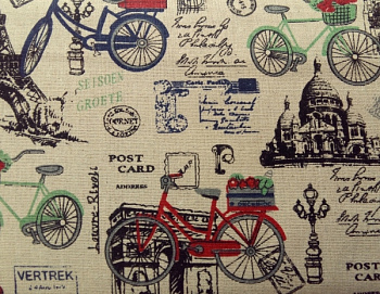 Ткань85% хлопок 15% лен, шир.147 см (Велосипеды)