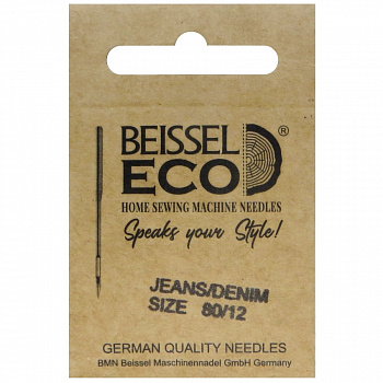 Иглы д/бытовых швейных машин для джинс. ткани (Jeans/Denim),5 шт, № 80, 130-705 H-J/крафт, BEISSEL