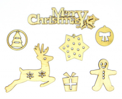 Деревянные украшения "Рукоделие" WF05 Рождество