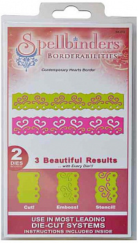 Набор ножей Spellbinders® Borderabilities®  "Бордюр Современные сердца"