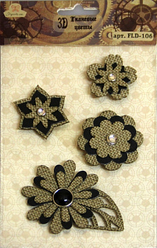 Тканевые цветы 3D "Рукоделие" FLD-106