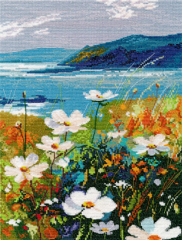 Набор для вышивания «Овен» 1704 "Утёс с цветами" 20 х 28 см 
