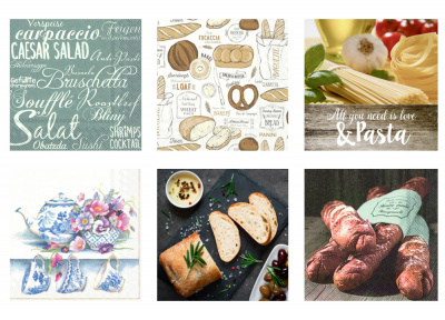 Салфетки бумажные "Love2art"ассорти  SDS №28 33х33 6 шт. "Для гурманов"