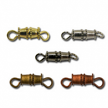 Замок для бус "Zlatka" Винт-бочонок DMB-01/5 №02 под никель (5 шт)     