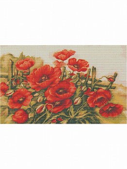 B490 набор д/вышивания "Лука-С"канва 7 кл."Полевые маки"