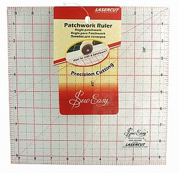 Лекало "Hemline" NL4158 квадратная для пэчворка с градацией в дюймах 9,5" X 9,5"(Размер: 24,13 х 24,