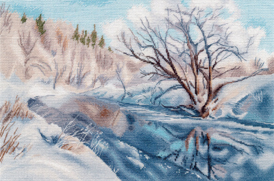 Набор для вышивания «Овен» 1710 "Февральская лазурь" 34 ×24 см