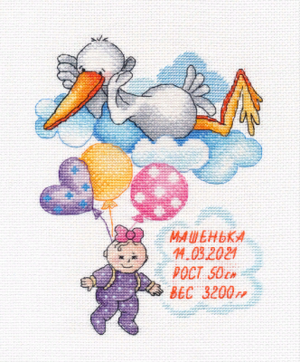 Набор для вышивания «Овен» 1413 Метрика. Машенька,15*20 см