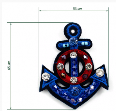 Украшение текстильное LA28  53 x 65 мм 5 шт
