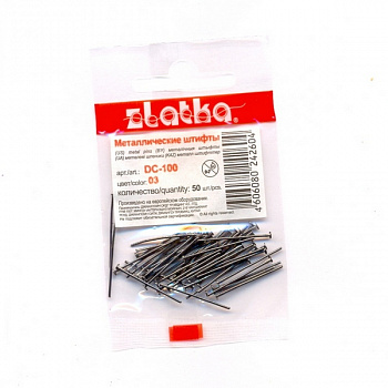 Штифт гвоздик DC-100 "Zlatka" 24 мм 50 шт/упак, №03 под черный никель