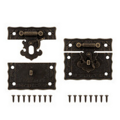 Фурнитура для декоративной отделки "Промысел" WF-002 "замок"  5 х 4.2 см.- 2 шт. №001 бронза