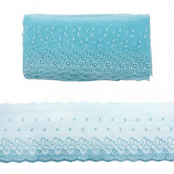 Кружево капрон 12,7см*13,71м 0574-5002 цв, А783 св.лед