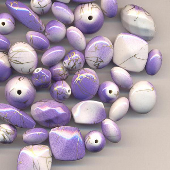 Бусы пластик с голографическим эффектом 225 г/упак ±10%, ассорти 018