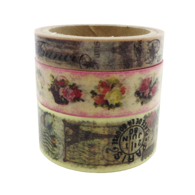 Клейкая лента декоративная «Рукоделие» 7774 Весна в париже, 15 м