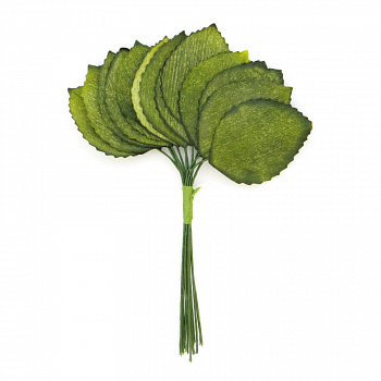 Декоративный букетик "Рукоделие" Листья (зеленый), DKB199(10уп.х 12 шт)