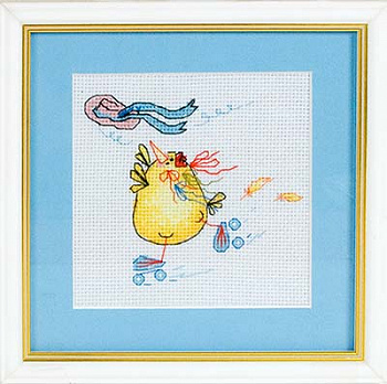 Набор для вышивания «Panna» ВК-0614 Шляпка. Ветер. Скорость,13х12 см