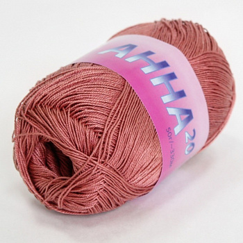 Анна 20, пряжа для ручного вязания 50г/330м (104, румяна)
