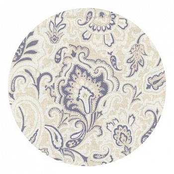 Льняная ткань для рукоделия "Восточный" серый/синий (150*150 см)