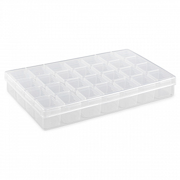 Органайзер пластиковый"Gamma" ОМ-028 для бисера с ячейками 28 шт. 10,6х17,5х2,6 см