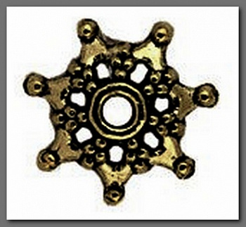 Розетка для бус MFR-06 "Zlatka" 1 см 20 шт. под античную т. бронзу