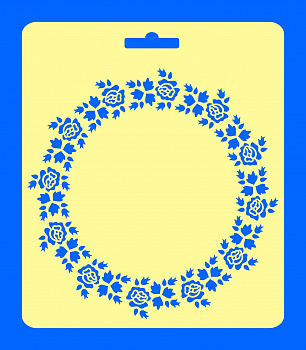 Трафарет №20 Рамка круглая Розы 24х28 см