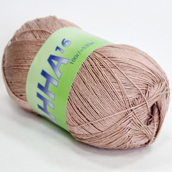Анна 16, пряжа для ручного вязания 100г/530м (090, какао с молоком)