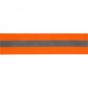 Тесьма со светоотражающей полосой 50мм/15мм*50м (оранжевый)