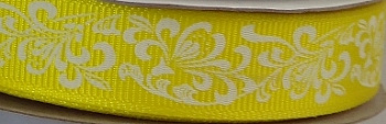 Лента репсовая 'Узор' 1,5 см*22,86 м  (желтый)