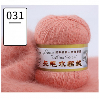 Норка, пряжа для ручного вязания (упаковка 5 мотков с доп. нитью) (031, пудровый)