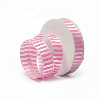 Лента атласная с рисунком арт.TBY.ЛАР.TX- 06.2 шир.1,5см цв.66 (роз.полоски на розовом)  уп.9,14 м