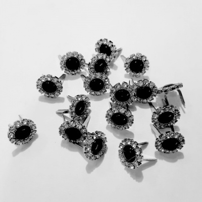 Украшение Микрон Ромашка GB1250  d 12 мм 6шт никель        