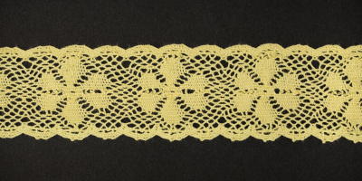 Тесьма кружевная  ALFA  27мм 25м, светло-желтый