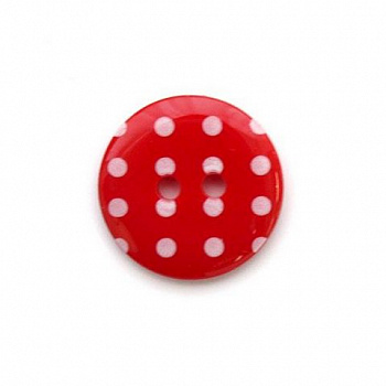 Пуговицы в тубе, Q7D26-FSS  Горошек 36L (329 красный) 36 шт.