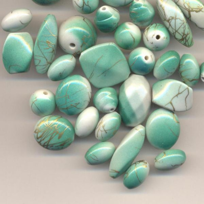 Бусы пластик с голографическим эффектом 225 г/упак ±10%, ассорти 023