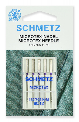 Иглы микротекс 130/705H-M № 80/12, 5 шт. Schmetz 0702075  (особо острые) 