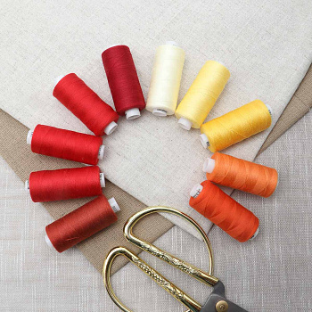 Набор ниток 40/2 400ярд.., "Красно-жёлтый микс", 10 шт/набор, Bestex