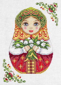 Набор для вышивания «Panna» НМ-1839 Русская матрешка. Весна,22х29 см